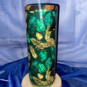 Tropical Green and Gold Tumbler